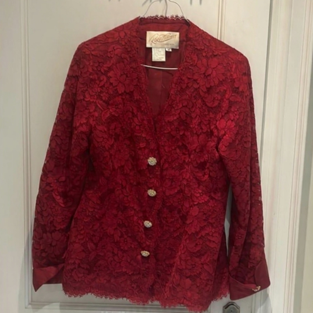 *BIG SALE* Rickie Freeman Red Lace Blazer
